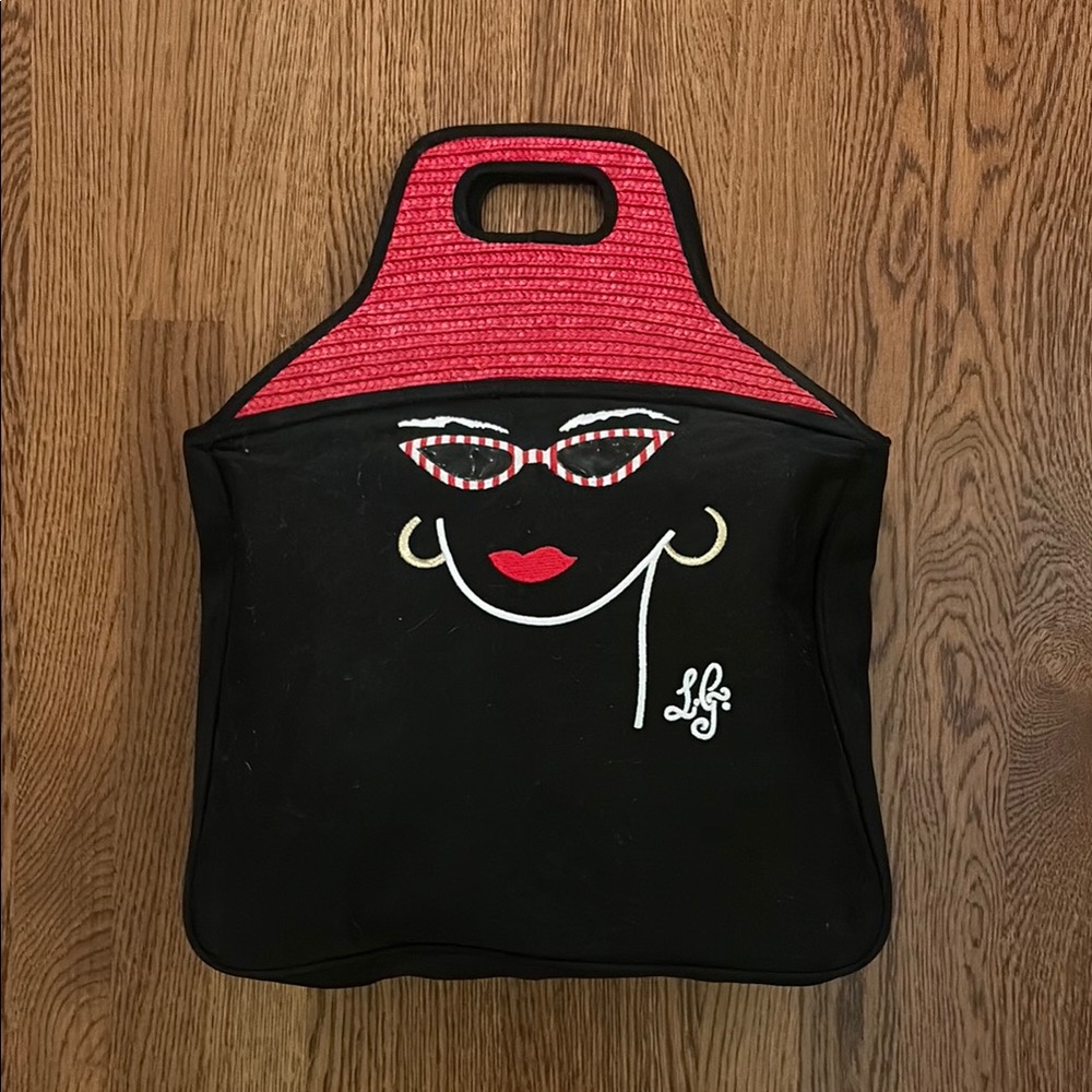 Lulu Guinness Black and Red Tote Bag